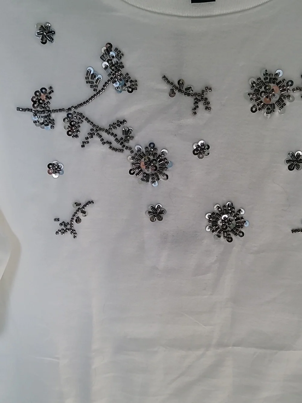 Weekend By Max Mara Print and Embroidery Embellished T-Shirt Sz S White New - Picture 7 of 16